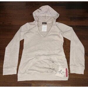 ZENSei Sweatshirt Womens Size 1 Hooded Small V-Neck Beige Harmony Hoodie